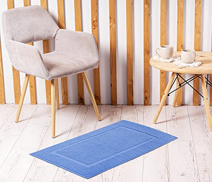 Utopia Towels Cotton Bath Mat, 21x34 in, 2 Pack, Electric Blue - color: Electric Blue, size: 2 Bath Mats