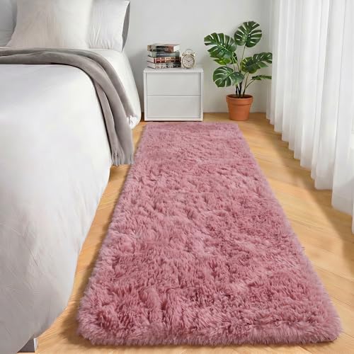 Blush Runner Rugs for Bedroom Living Room, Fluffy 2x6 Hallway Soft Area Rug - color: Blush, size: 2' x 6' (Runner)