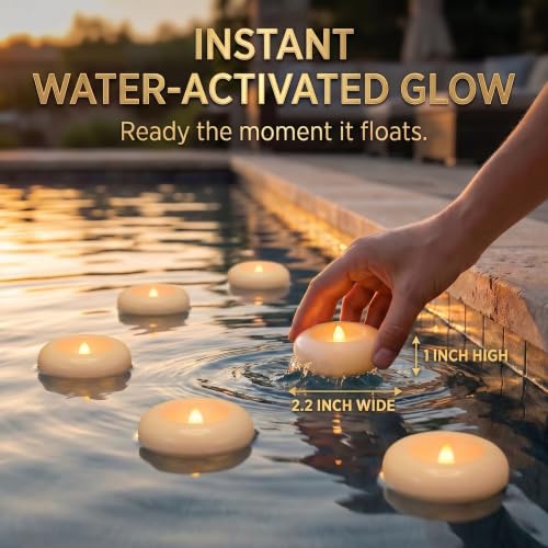 Aignis 48 Flameless LED Candles, 2.2-Inch Plastic Battery Operated Tealights, Glow Time Over 200 Hours, Cozy Romantic White Light, Suitable for Pool/Bathtub/Hot Bath/Wedding Centerpiece Decor - size: Mini 48