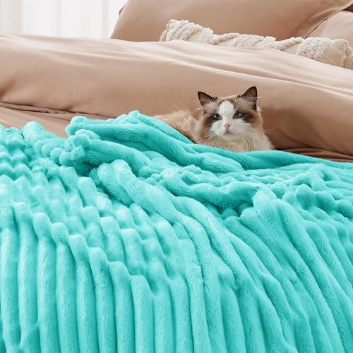 Bedsure Soft Queen Size Blanket for Bed Blue Fog 90"x90" - color: Blue Fog, size: Queen
