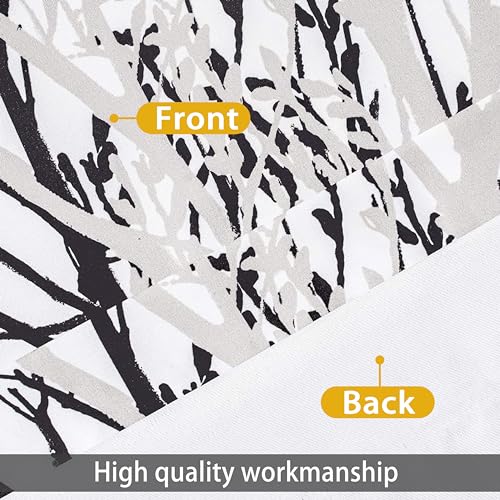 DriftAway Tree Branch Lined Valance Double Layer Blackout Thermal Insulated Abstract Ink Printing Window Curtain Valance Rod Pocket 52 Inch by 18 Inch Plus 2 Inch Header Black White 1 Pack - color: Black White, size: 52"W x 18"L (Pack of 1)