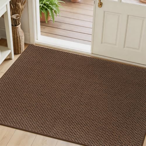 Dirt Trapper Door Mat 36" x 60", Non Slip Washable Doormat, Brown - color: Brown, size: 36" x 60"