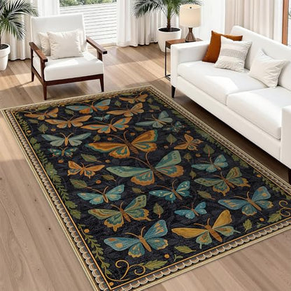 Area Rug 5x7 Butterfly Rug for Living Room Butterflies Insect Rugs - color: Butterfly, size: 5' x 7' (Rectangular)