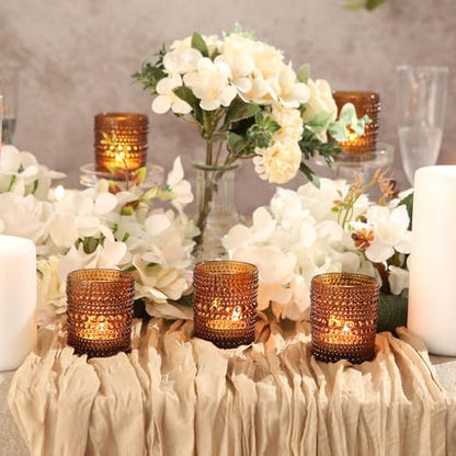 48 Pack Votive Candle Holders, Amber Candles Holders for Christmas - color: Amber, size: 2x2.5IN