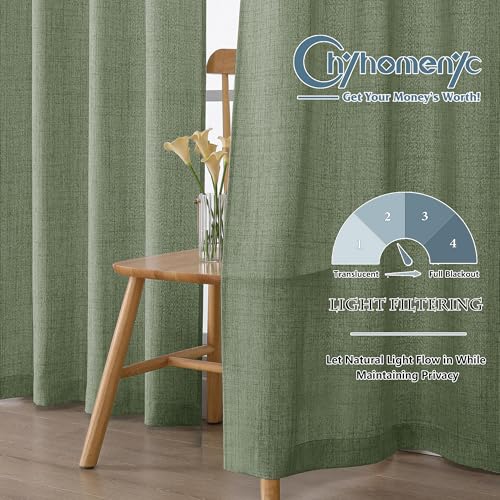 Chyhomenyc Green Valance for Windows, Light Filtering Faux Linen Slub Textured Small Kitchen Valance, Rod Pocket Top Window Short Curtain for Bathroom Basement Farmhouse, 60Wx20L Inch, 1 Panel - color: Green, size: 60"W x 20"L (Pack of 1)
