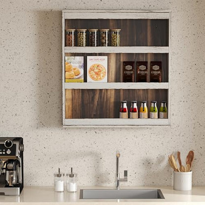 Nisorpa 3 Tier Spice Rack Wall Mount,19.68 x 3.35 x 21.25 Inches - color: Paulownia