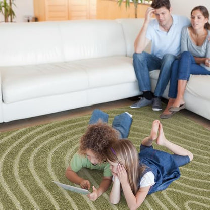 LUXE WEAVERS Modern Geometric Wave Area Rug Green 2x3 - color: Green, size: 2' x 3' (Rectangular)