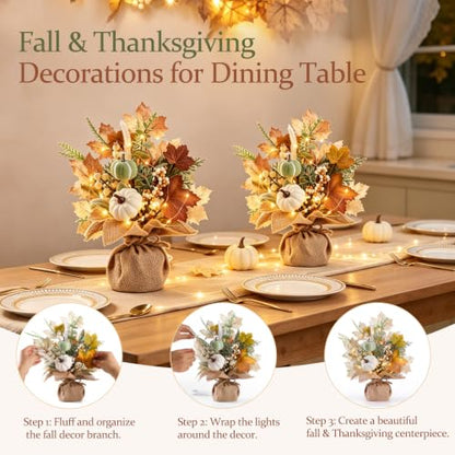 Fall Thanksgiving Table Decorations, Centerpieces for Tables, 2 Pack - style: Fall Thanksgiving Decor (2 Pcs)