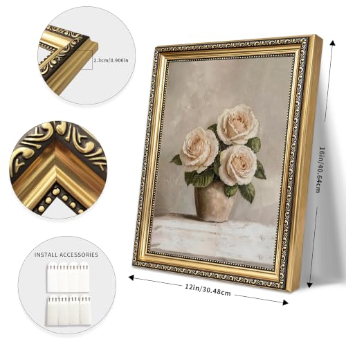 Vintage White pink Rose Vase Framed Wall Art Floral Still Life Thick Impasto Canvas Print Antique Cream Flower Oil Painting Shabby Chic for Living Room Bedroom Kitchen Home Office Gallery Wall Decor Gift for Art Lovers Friends New Homeowners - color: Pink