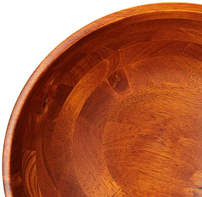 Lipper International Rubberwood Footed Bowl with Cherry Finish for Fruits, Salads, or Popcorn, Large, 13.75" Diameter x 5" Height, 216.41 Fl. Oz., Single Bowl - size: Large, style: Bowl
