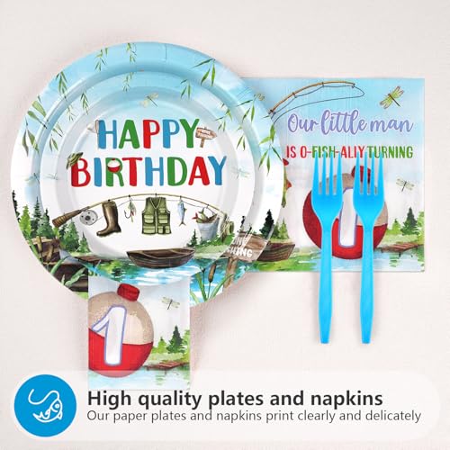 Grencian 96Pcs Ofishally One Birthday Party Decoration for Boys,Serve 24 - style: Ofishally 1st Kit