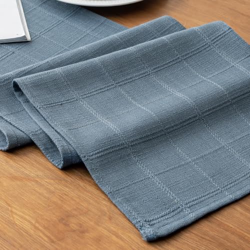 Linen Textured Table Runner, Blue Table Runners 48 Inches Long - color: Blue, size: 13×48 Inch