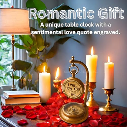 ALADEAN Decorative TableClock Compass Desk Sundial - (Love You) - style: Love You