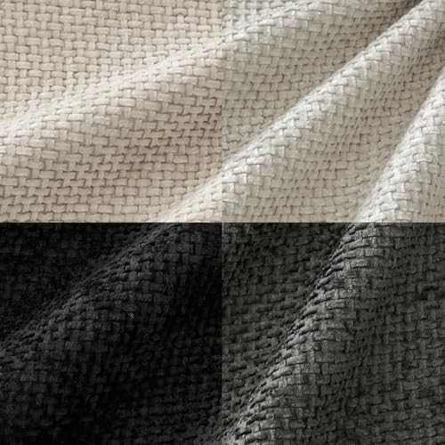MIULEE Soft Decorative Chenille Pillow Covers Cream Grey 18x18 Pack of 4 - color: Neutral Cream/Grey, size: 18" x 18" (Pack of 4)