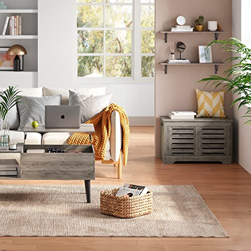 DINZI LVJ Wall Shelves, 23.6" Long Floating Shelves with Metal Brackets - color: Grey Wash, size: 23.6 Inch