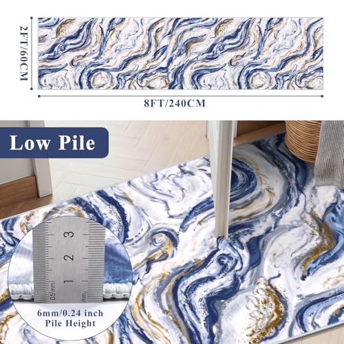 Yamaziot 2x8 Washable Modern Abstract Runner Rug Non-Slip for Hallways - color: Blue, size: 2x8ft