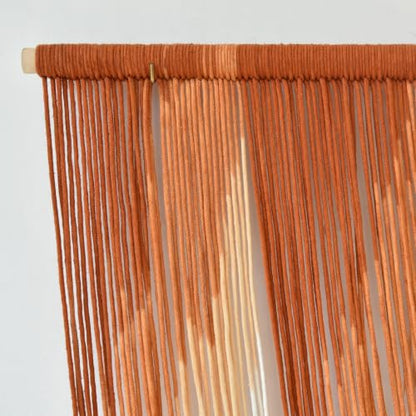 Macrame Wall Hanging Orange Boho Dip Dye Fiber Art Craftsmanship 57"W*41"L - color: Orange