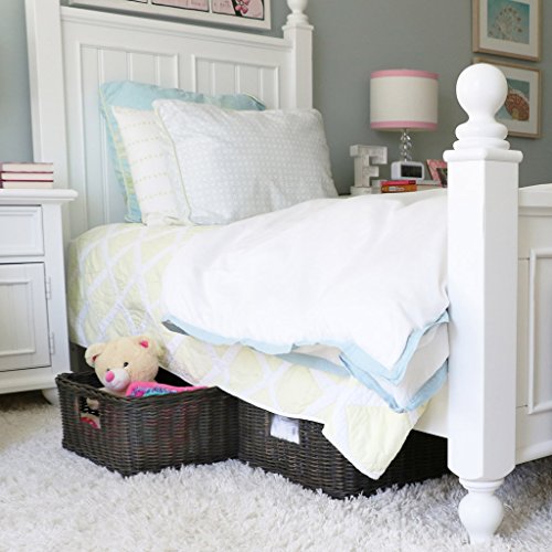 The Basket Lady Underbed Wicker Storage Basket, XL, Walnut Brown - color: Antique Walnut Brown, size: Extra Large