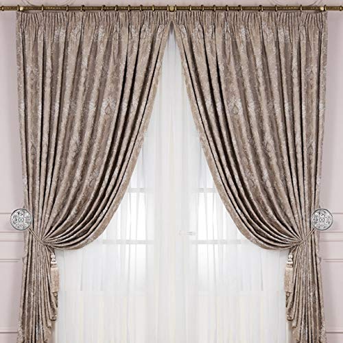 Lewondr Curtain Holdbacks, Set of 2, Silver - color: Silver