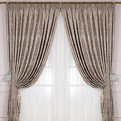 Lewondr Curtain Holdbacks, Set of 2, Silver - color: Silver