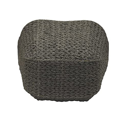 Household Essentials Handwoven Paper Rope Storage Basket with Metal Frame and Handles, Gray - color: Grey Paper Rope