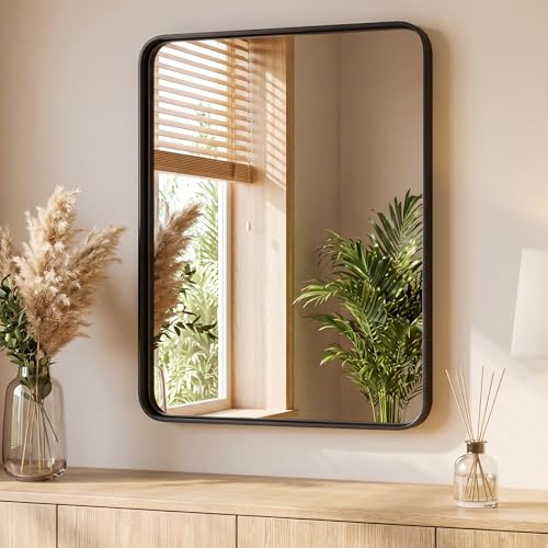 Sweetcrispy Bathroom Mirror 30.5x22.5 Inch, Vanity Mirror for Wall - color: Black, size: 30"L x 22"W