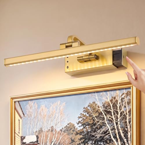 15.75-Inch Battery Operated Picture Light for Wall, LED Art Light - color: Brass, size: 15.75 inch-3W