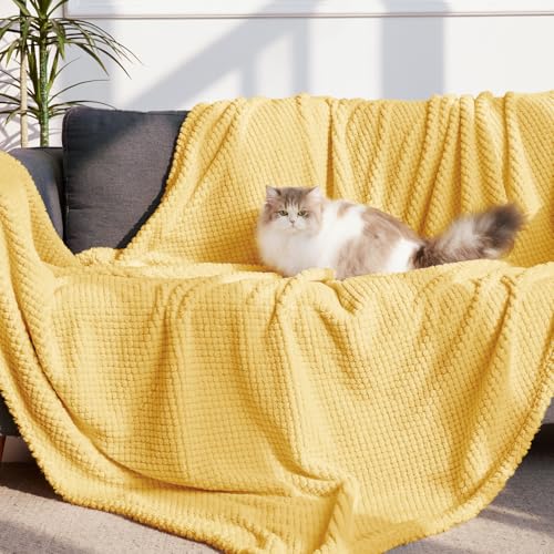 Whale Flotilla Extra Large Soft Fleece Throw Blanket for Couch - color: Yellow, size: Throw(50x70 In)