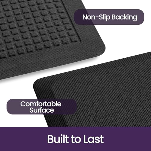 DEXI Anti Fatigue Kitchen Mat Cushioned, 20x32 Waterproof Runner Rug Black - color: Black, size: 32"L x 20"W x 0.9"Th
