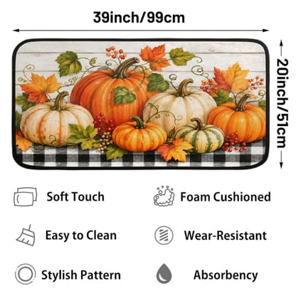 Pumpkin Kitchen Rug Non-Slip Indoor Carpet Absorbent Welcome Mat - color: B:b-12