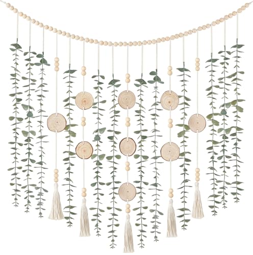 Dahey Boho Hanging Artificial Eucalyptus Garland Wall Decor 43'' Fake Plant - color: Green, size: 43 inches
