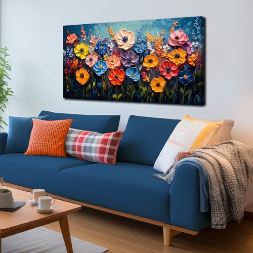Flower Canvas Wall Art for Bedroom Women Floral Prints Wall Decor - color: Colorful, size: 40"L x 20"W