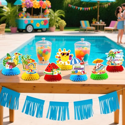 Summer Party Table Decoration, 10Pcs Hawaii Honeycomb Centerpieces - style: Summer Style