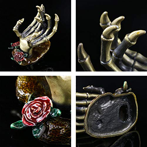 YU FENG Gothic Skeleton Hand Jewelry Holder Ring Necklace Display Stand - style: Rose Skeleton Hand