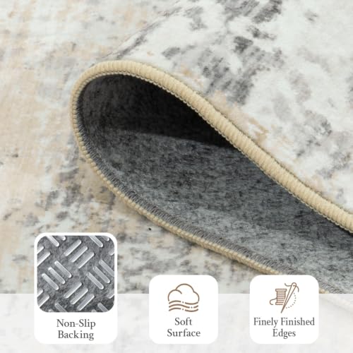 Washable Runner Rug Non Slip 2.6x8 for Kitchen Hallway Entryway - color: Beige, size: 2'6" x 8' (Runner)