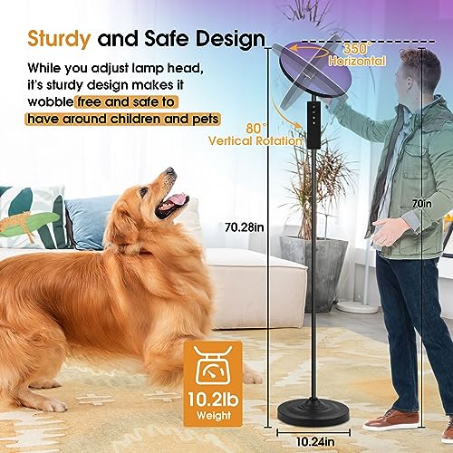 RGB LED Torchiere Floor Lamp with Remote Control for Living Room - color: Matte Black+RGBCW Bulb
