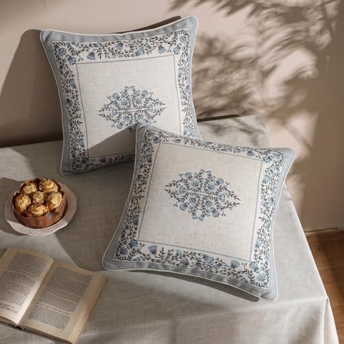 ISAENNE Designer Elegant Square Throw Pillow Cover,Set of 2,18"x18" - color: Segerman a, size: 18" x 18" (Pack of 2)