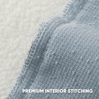 HAUSSY Pack of 2 Boucle Textured Throw Pillow Covers 24x24 Inch, Dusty Blue - color: Dusty Blue, size: 24" x 24" (Pack of 2)