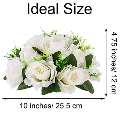 Flower Centerpieces for Wedding Tables: White, 2 Packs - color: Pure White