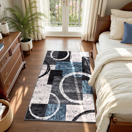 Yamaziot 3x5 Washable Modern Abstract Area Rug Non-Slip Entryway Rug - color: Blue/Multi, size: 3x5ft