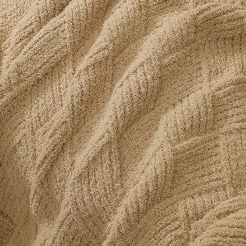 Premium Minky Throw Blanket, Soft Plush Lightweight Cozy Touch - color: Argyle Knit Camel, size: Kids(40″x50″)
