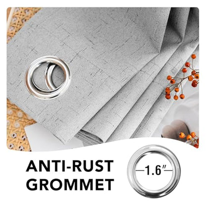 H.VERSAILTEX 100% Blackout Linen Curtains 102" L 2 Panels Glacier Gray - color: Glacier Gray, size: 52"W x 102"L (Pack of 2)