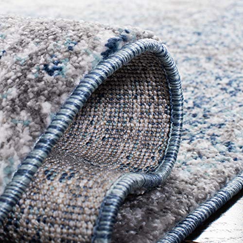 SAFAVIEH Aston Collection Runner Rug - 2' x 9', Navy & Grey, Modern Abstract Design, Non-Shedding & Easy Care, Ideal for High Traffic Areas in Living Room, Bedroom (ASN710N) - color: Navy/Grey, size: 2' x 9' (Runner)
