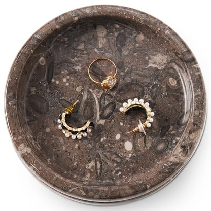 Marble Jewelry Dish, 5" Handmade Trinket Ring Tray - color: Oceanic