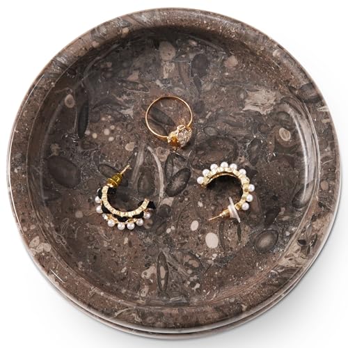 Marble Jewelry Dish, 5" Handmade Trinket Ring Tray - color: Oceanic