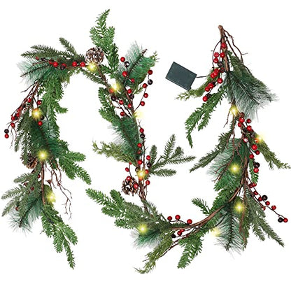 winemana 6 FT Pre-lit Artificial Christmas Garland with Lights for Mantle
