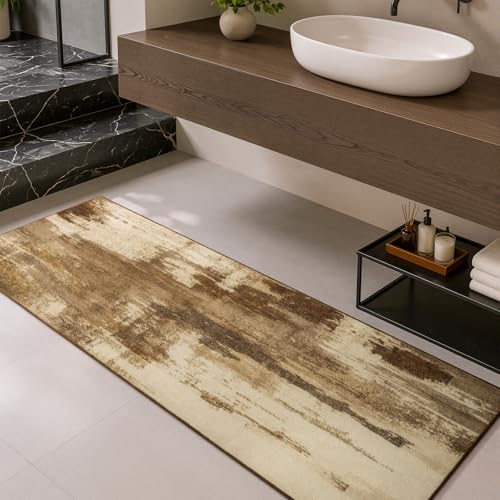 Merelax 2x6 Hallway Runner Rug Washable Non-Slip Brown Low Pile Carpet - color: Brown, size: 2' x 6' (Rectangular)