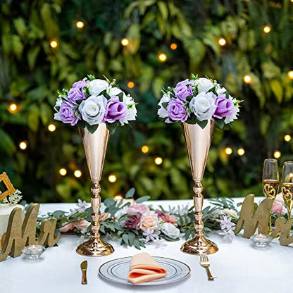Flower Centerpieces for Wedding Tables: Lilac & White, 2 Packs - color: Lilac & White