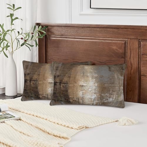 Throw Pillow Covers for Couch, 20x12 Inch, Set of 2, Taupe - color: Taupe, size: 20" x 12" (Pack of 2)
