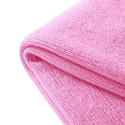 Homiest Hot Pink Knitted Throw Blanket with Fringe, 50x60 Inch - color: Hot Pink, size: 50" x 60"